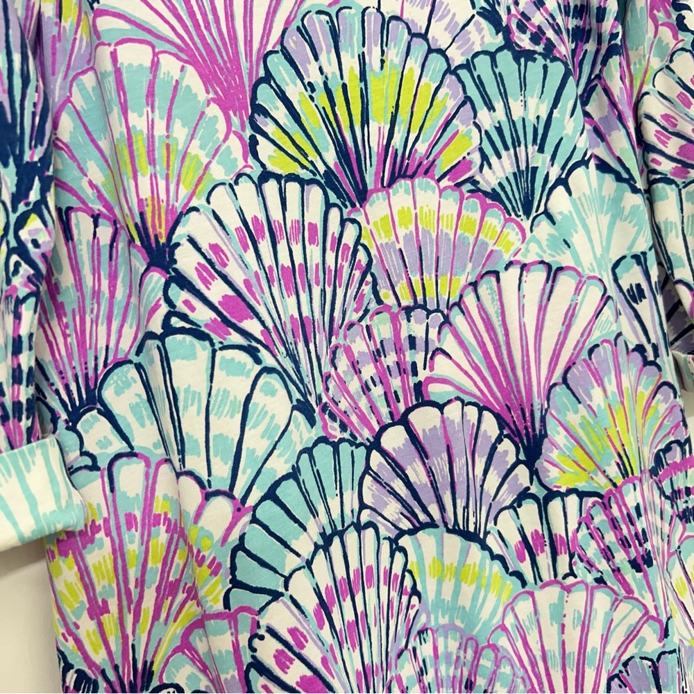 Lilly Pulitzer Oh Shello T shirt quarter sleeve women’s shift dress size XS - Picture 4 of 6